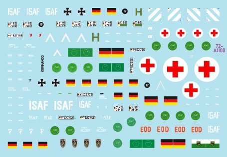 Star Decals 72-A1100 ISAF-Afghanistan n° 1. GECON - Casques bleus allemands. Wiesel I MK 20, VCI Fuchs, véhicule NBC Fuchs, véhicule sanitaire Fuchs. Échelle 1/72. – image 2