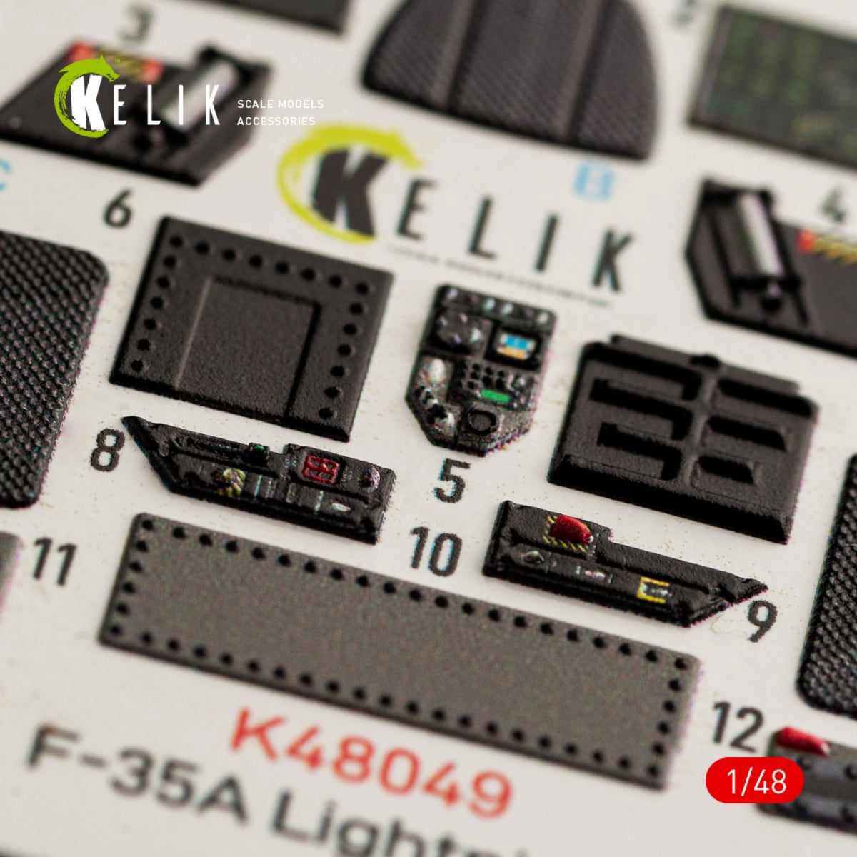KELIK K48049 F-35A LIGHTNING II DÉCALCOMANIES 3D INTÉRIEURES POUR MAQUETTE MENG 1/48  – imagen 4