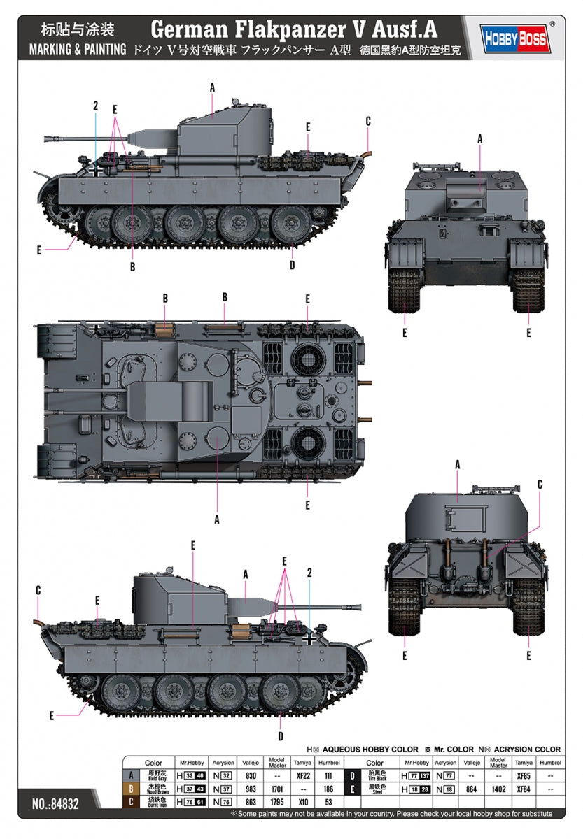 Hobby Boss 84832 German Flakpanzer V Ausf.A 1/48 – zdjęcie 4
