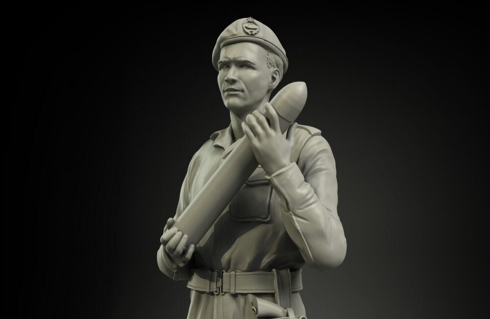 Panzer Art FI35-051 RAC britannique Afrique du Nord chargeant des munitions de 75 mm, soldat n° 1, échelle 1/35 – Bild 2