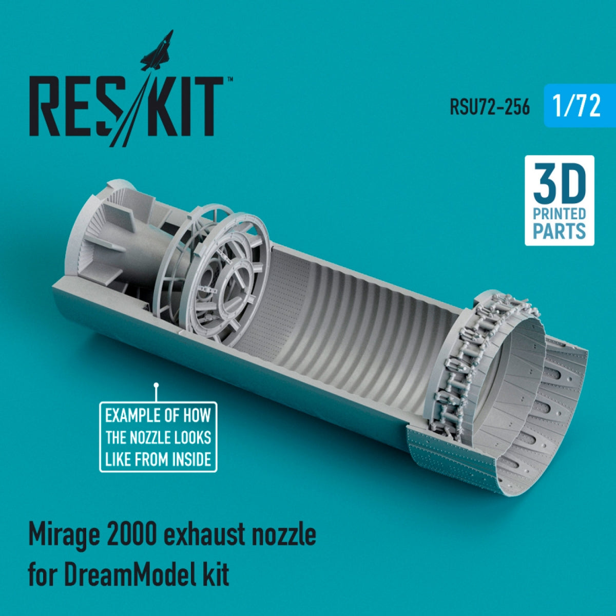 RESKIT RSU72-0256 MIRAGE 2000 TUYAU D&amp;#39;ÉCHAPPEMENT POUR MAQUETTE DREAMMODEL (IMPRIMÉE EN 3D) 1/72 – immagine 2