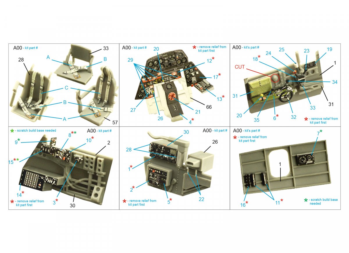 Intérieur imprimé en 3D et coloré sur papier décalcomanie Quinta Studio QD48385 TBM-3 Avenger (Accurate miniatures/Academy) 1/48  – image 2