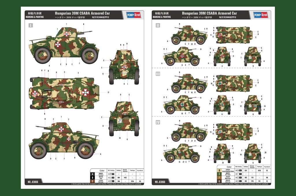 Hobby Boss 83866 Voiture blindée hongroise 39M CSABA (1/35) – immagine 4