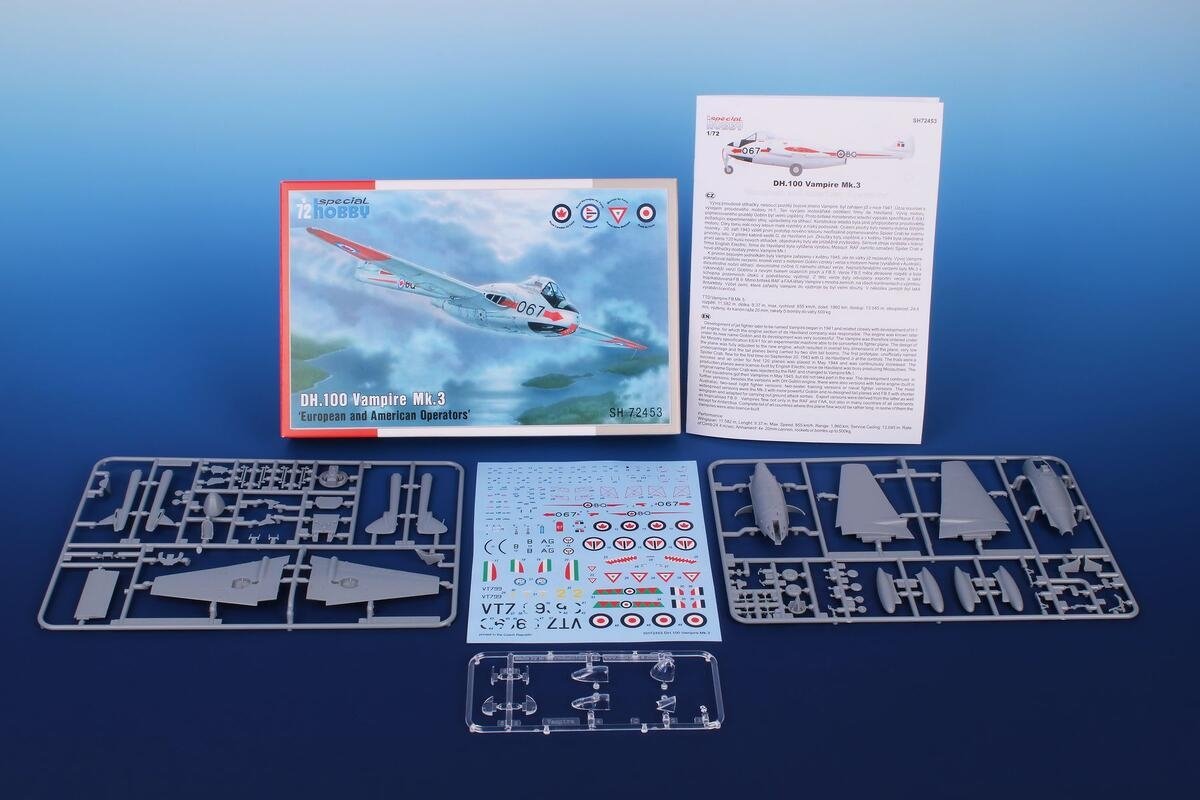 Special Hobby 72453 DH.100 Vampire Mk.3 « Opérateurs européens et américains » 1/72 – Bild 2