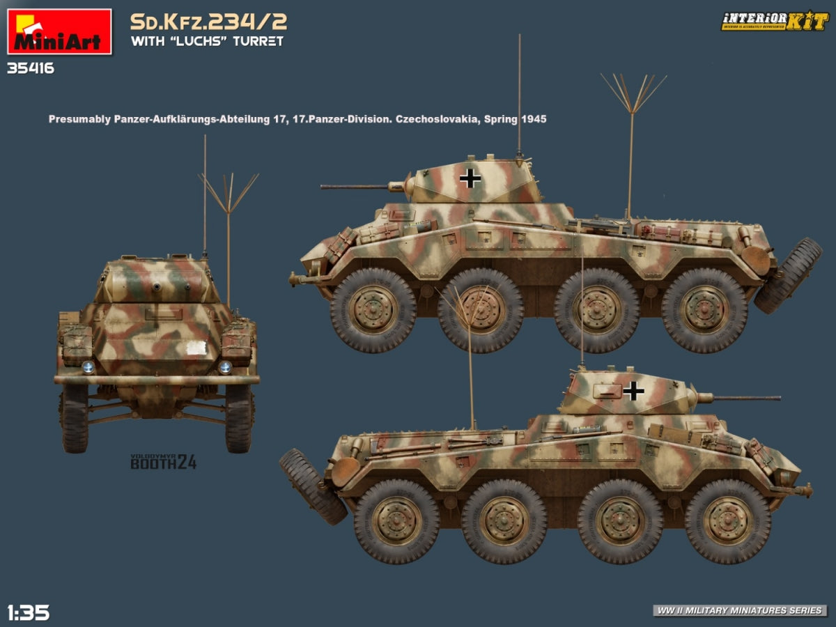 MiniArt 35416 Sd.Kfz.234/2 AVEC TOURELLE LUCHS. KIT INTÉRIEUR 1/35 – Bild 2