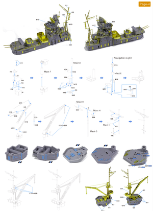 Pièces de détail pour la maquette Very Fire VF350019 du croiseur léger japonais Yahagi (Hasegawa 40026, échelle 1/350) – imagen 6