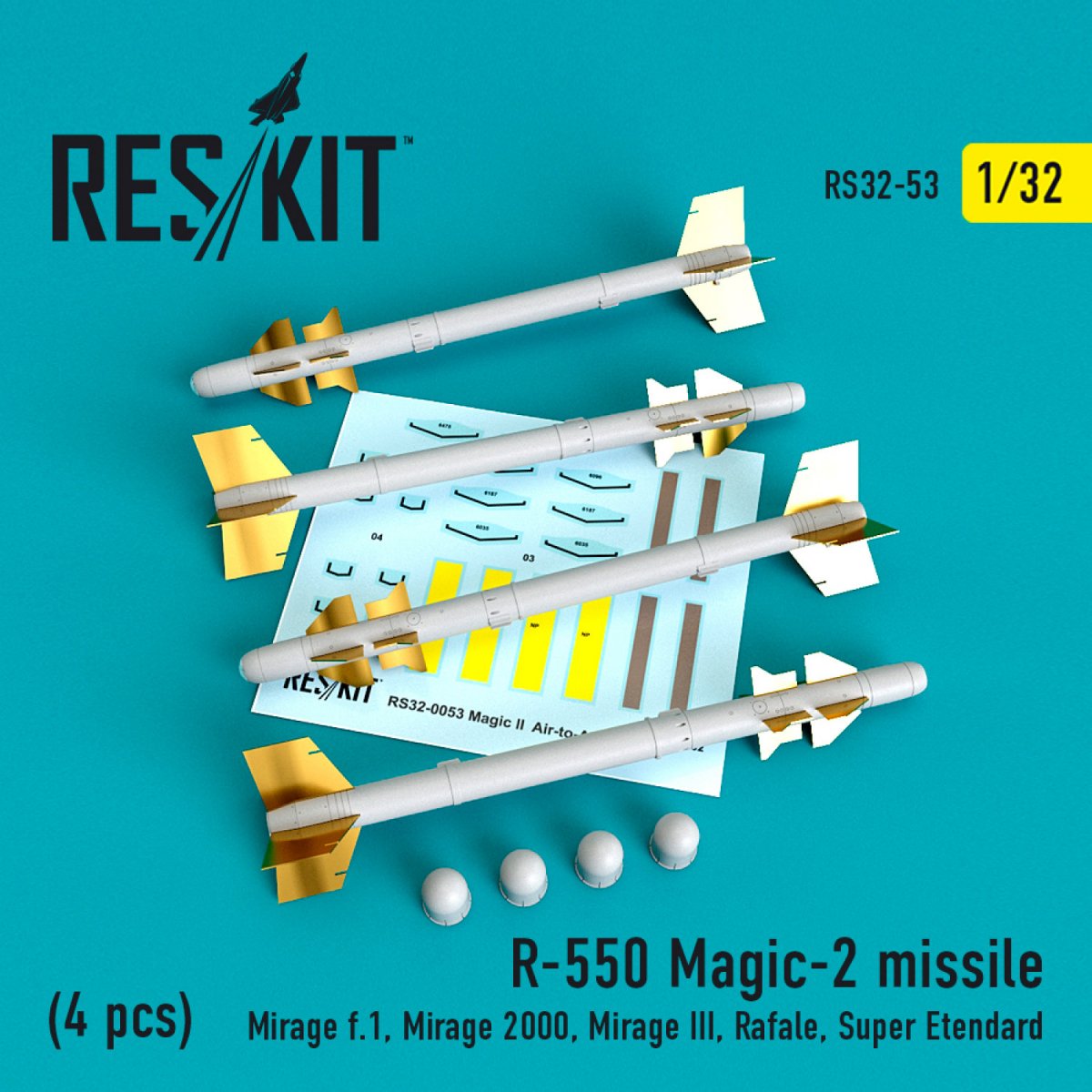 RESKIT RS32-0053 R-550 MAGIC-2 MISSILES (4 PIÈCES) 1/32