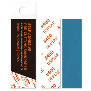 Papier de verre réutilisable autocollant DSPIAE DSP-400 n° 400 (75 x 25 mm) - 10 pièces