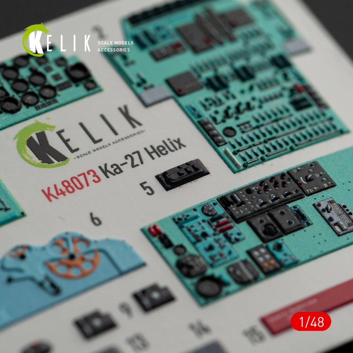 Décalcomanies 3D pour l&amp;#39;intérieur du Ka-27 Helix (KELIK K48073) pour la maquette HobbyBoss au 1/48 – immagine 6