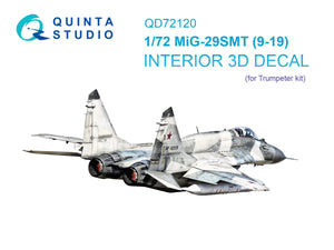 Quinta Studio QD72120 MiG-29SMT 9-19 Intérieur coloré imprimé en 3D sur papier décalcomanie (Trumpeter) 1/72
