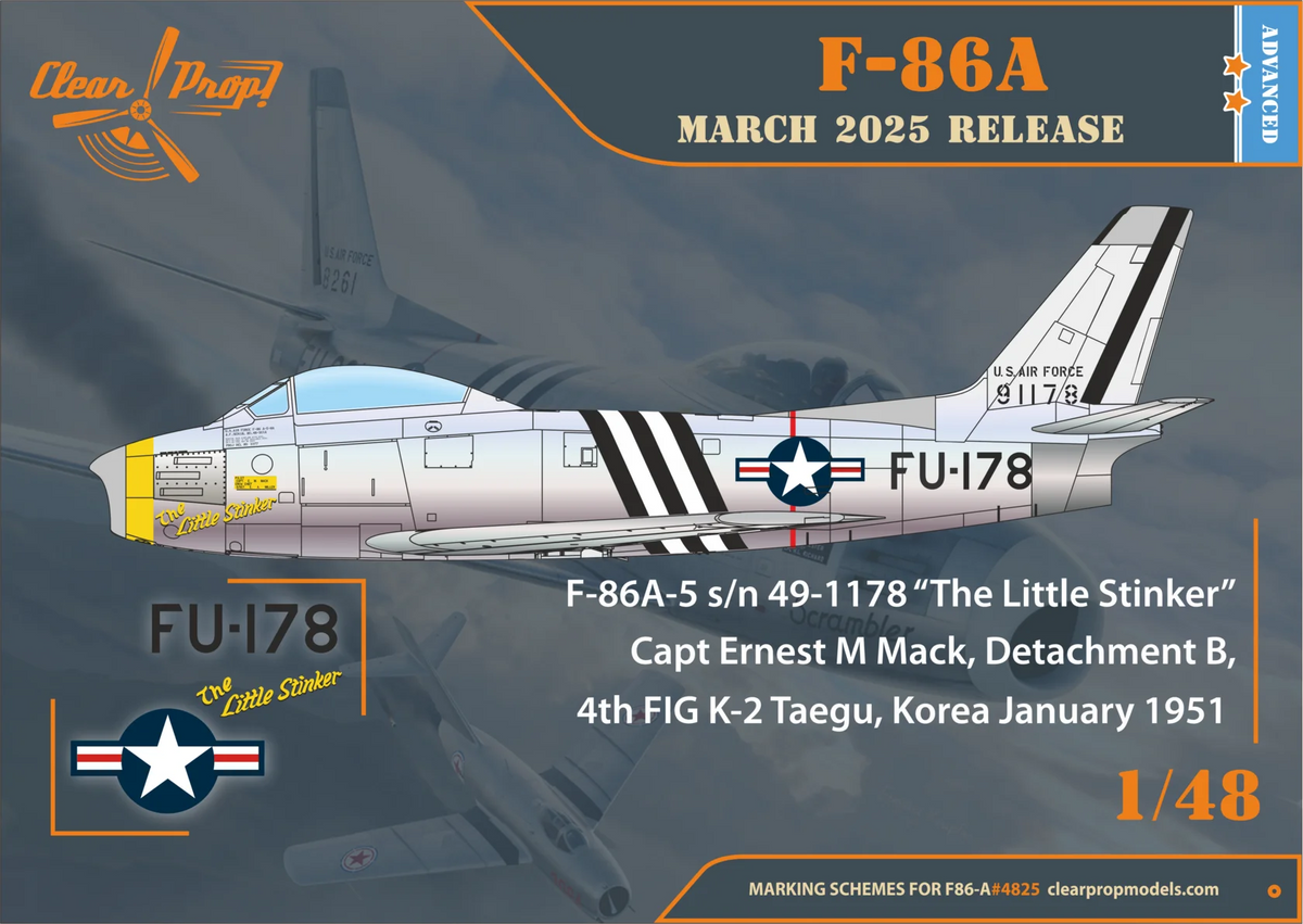 Clear Prop! CP4825 North American F-86 A Sabre in Korea Early Variants (Advanced Kit) 1/48 – zdjęcie 3