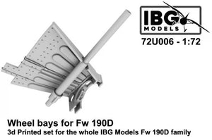 IBG 72U006 Baies de train d&amp;#39;atterrissage pour Fw 190D, kit imprimé en 3D à l&amp;#39;échelle 1/72