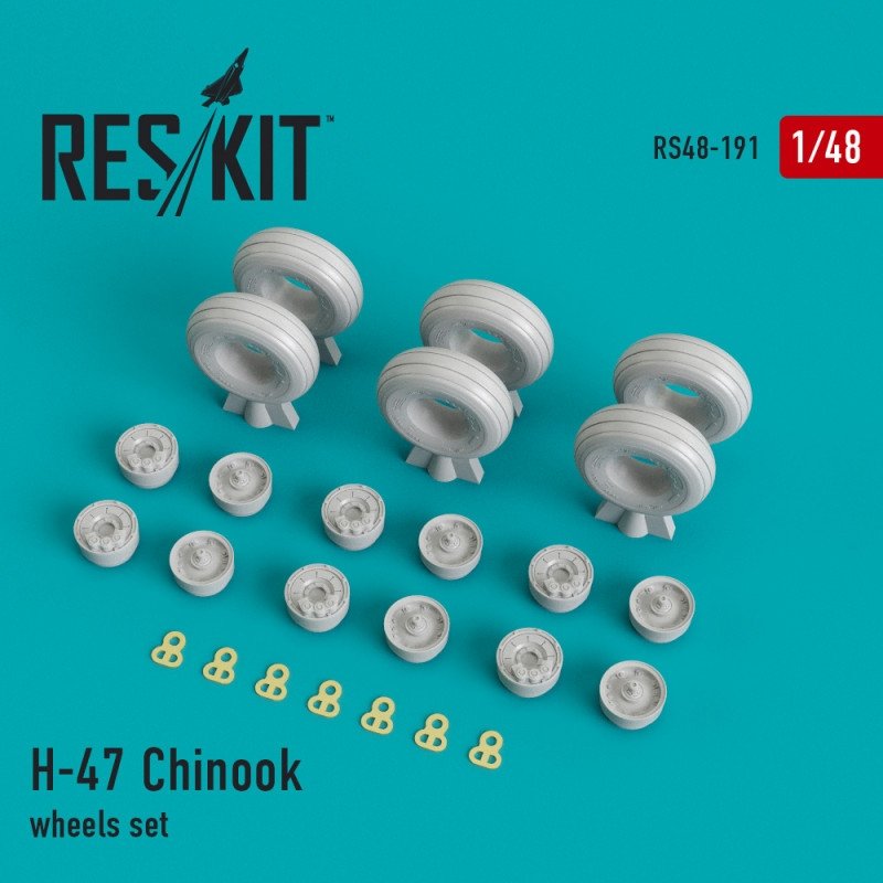 RESKIT RS48-0191 Jeu de roues H-47 Chinook 1/48 