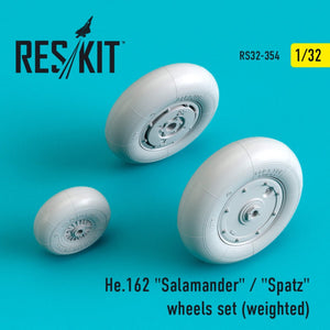 RESKIT RS32-0354 HE.162 « SALAMANDER » / « SPATZ » JEU DE ROUES (LESTÉ) 1/32