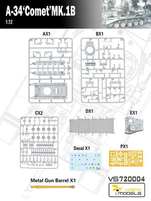 Maquette Vespid Models VS720004 A-34 Comet MK.1B 1/72 – Bild 4