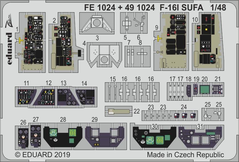 Eduard 491024 F-16I SUFA intérieur 1/48 HASEGAWA