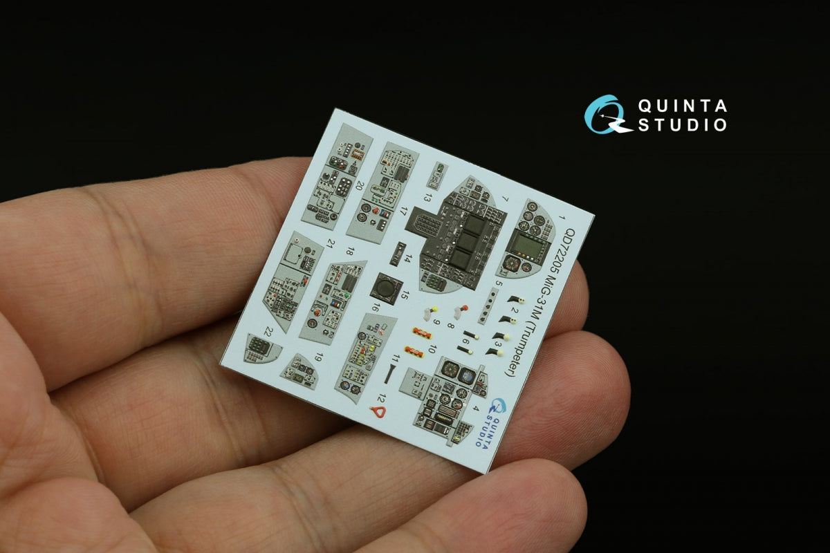 Quinta Studio QD72205 MiG-31M 3D-Printed &amp;amp; colored Interior on decal paper (Trumpeter) 1/72 – image 6