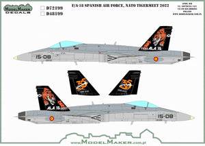 Décalcomanies ModelMaker D48199 F/A-18 espagnol OTAN Tiger Meet 2022 1/48
