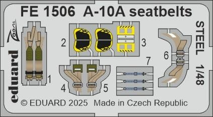 Ceintures de sécurité Eduard FE1506 A-10A en acier, Great Wall Hobby, échelle 1/48