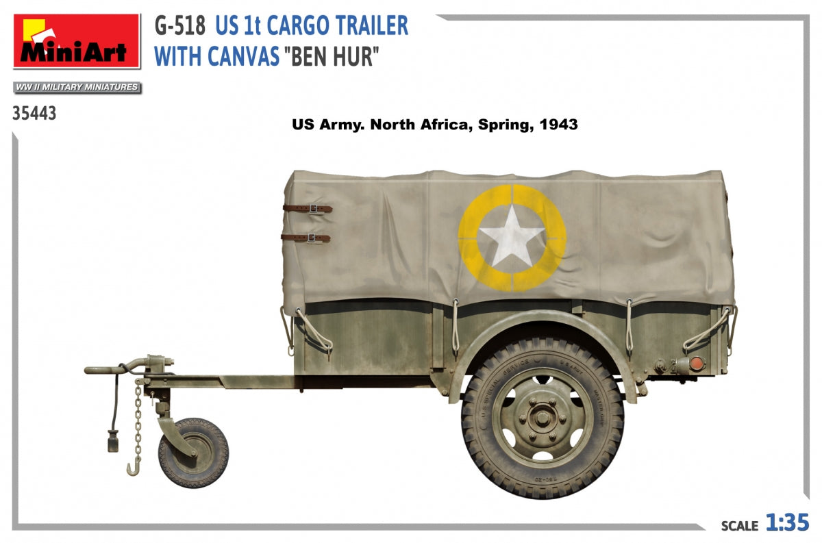 MiniArt 35443 G-518 US 1t REMORQUE CARGO AVEC TOILE BEN HUR 1/35 – Bild 8