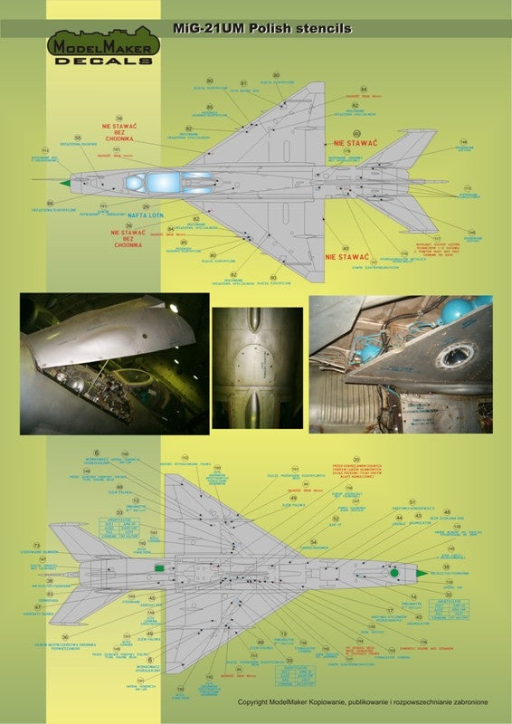 ModelMaker Decals D48020 MiG-21PFM/M/MF/bis/UM Pochoirs polonais 1/48 – immagine 5