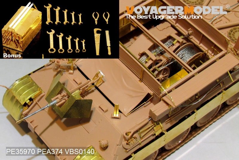 Modèle Voyager PE35970 Bergepanther Ausf.A allemand de la Seconde Guerre mondiale (type tardif, porte-outils Panther G) Base pour MENG SS-015 1/35 – image 20
