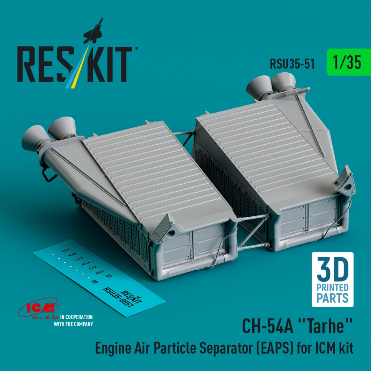 Séparateur de particules d&amp;#39;air (EAPS) pour moteur CH-54A « Tarhe » (impression 3D) RESKIT RSU35-0051 pour kit ICM (impression 3D) 1/35 – image 3