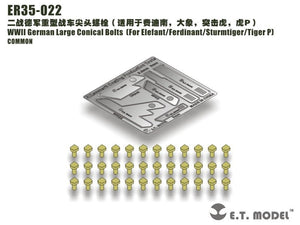 Boulons coniques allemands de grande taille, modèle ER35-022, Seconde Guerre mondiale, pour Elefant/Ferdinant/Sturmtiger/Tiger (P) 1/35