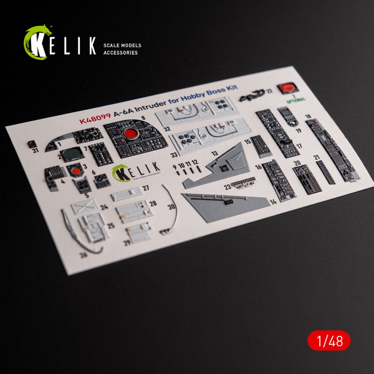 KELIK K48099 A-6A Intruder - décalcomanies 3D intérieures pour maquette HobbyBoss au 1/48  – image 2