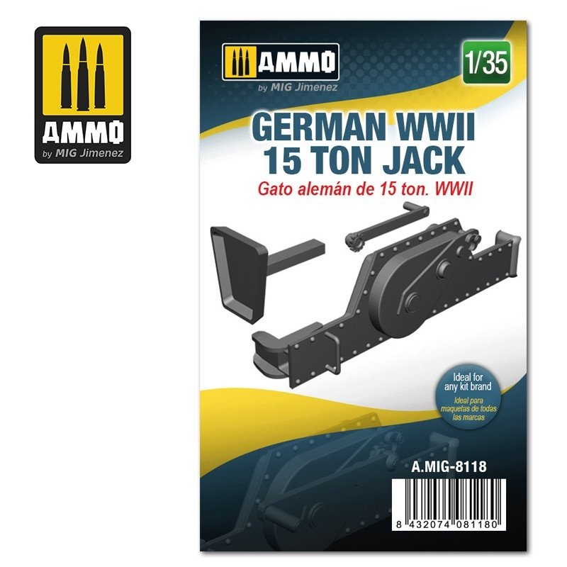 Munitions du Mig 8118, cric allemand de 15 tonnes de la Seconde Guerre mondiale, échelle 1/35