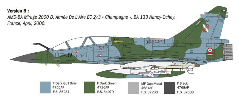 Italeri 90023 Dassault Mirage 2000 B/D 1/72 – immagine 5