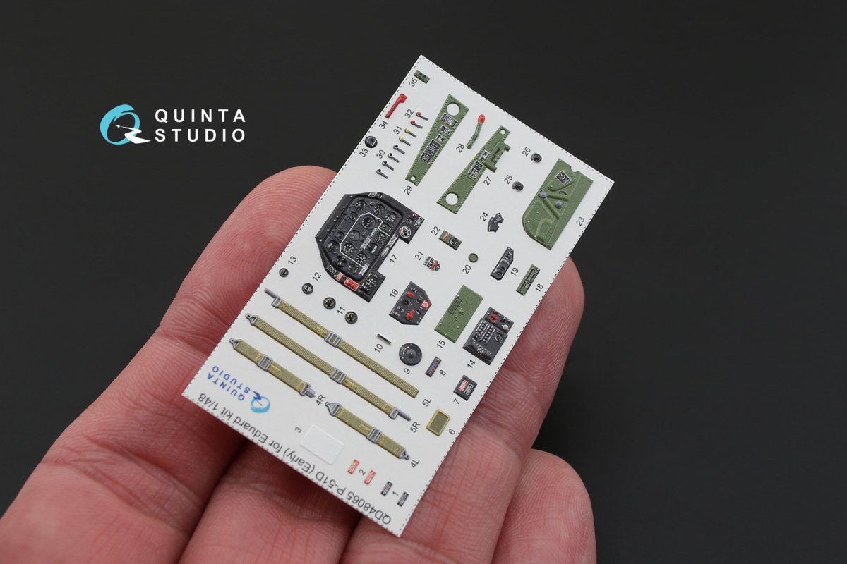 Intérieur imprimé en 3D et coloré sur papier décalcomanie Quinta Studio QD48065 P-51D (première version) (pour kit Eduard) 1/48  – image 2
