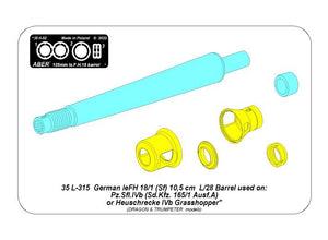 Canon Aber 35L-315 leFH 18/1 (Sf) de 10,5 cm L/28 pour canons automoteurs allemands Pz.Sfl.IVb, échelle 1/35 – Bild 6