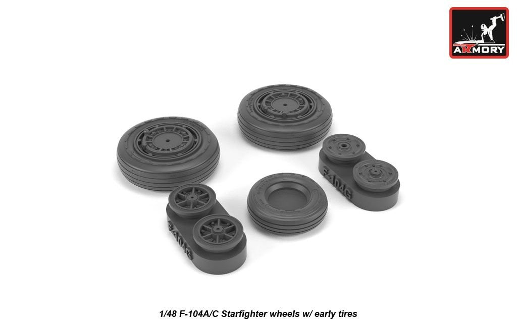 Armory Models AW48317 F-104A/C Starfighter, roues de début de production, avec roues avant en option, lestées au 1/48 – image 3