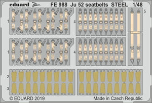 Ceintures de sécurité Eduard FE988 Ju 52 en acier, échelle 1/48, Revell