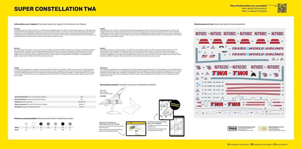 Heller 58391 Super Constellation TWA - Kit de démarrage 1/72 – immagine 4