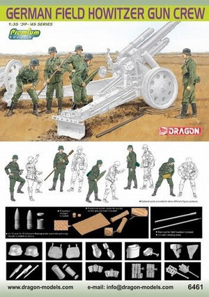 Dragon 6461 Équipe d&amp;#39;obusier de campagne allemand (1/35)
