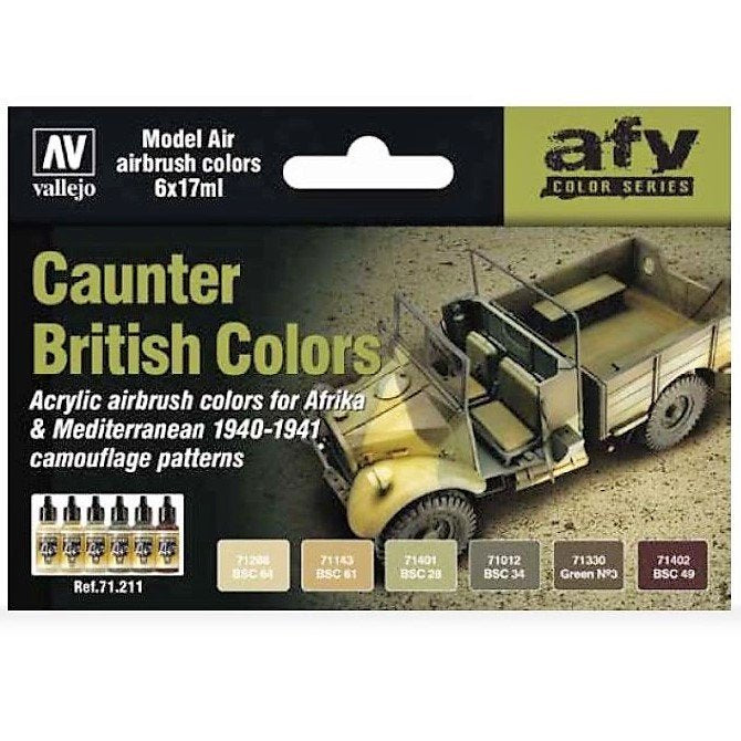 Vallejo 71211 Couleurs Caunter britanniques (6x17 ml)