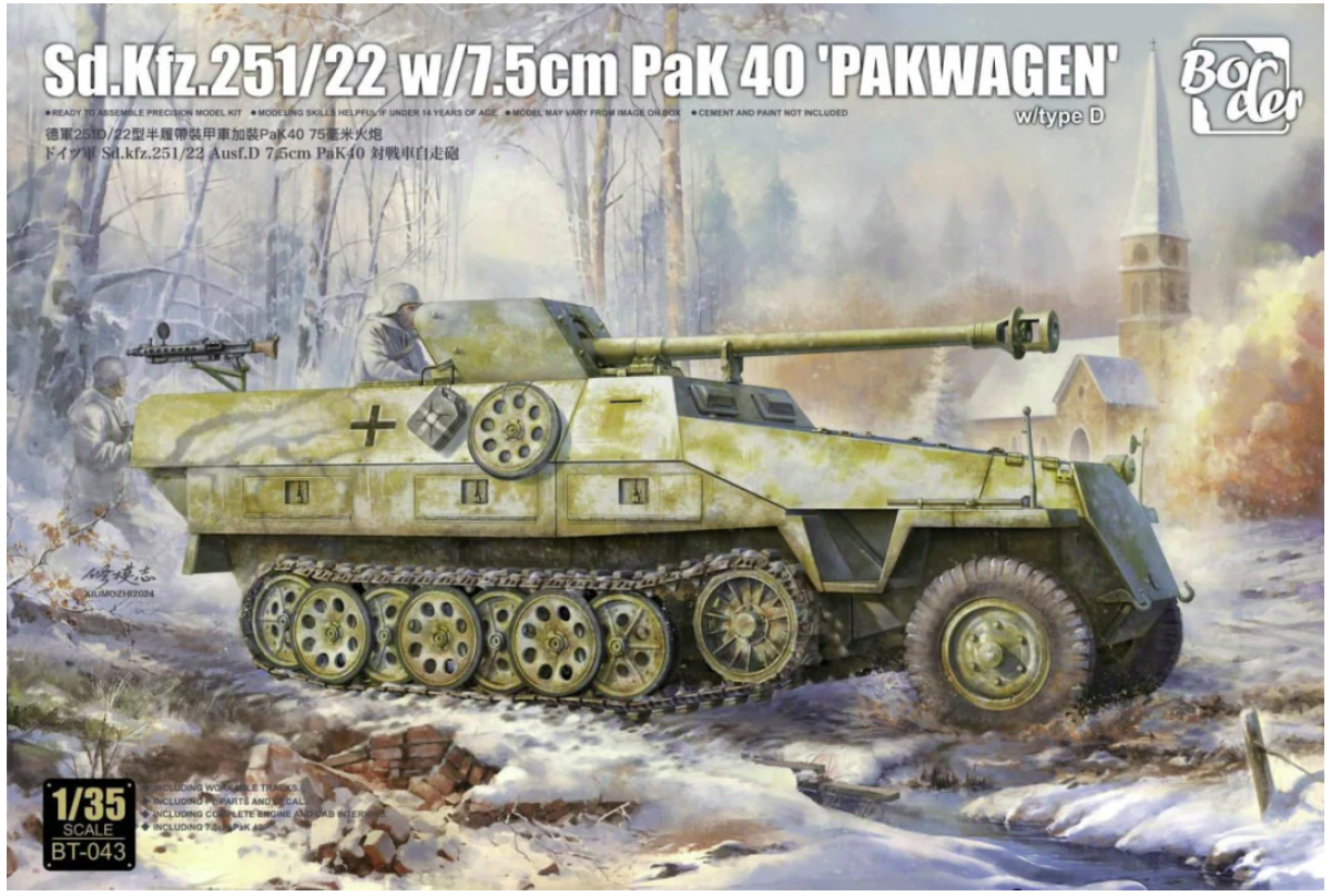 Border Modèle BT-043 Sd.Kfz.251/22 en 7,5 cm PaK 40 Pakwagen 1/35