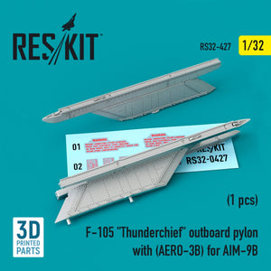 RESKIT RS32-0427 Pylône extérieur F-105 « THUNDERCHIEF » avec (AERO-3B) pour AIM-9B (impression 3D) 1/32