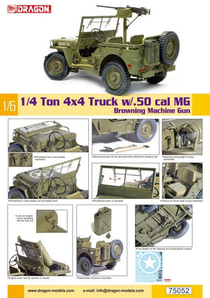 Camion Dragon 75052 1/4 tonne 4x4 avec mitrailleuse .50 pouce 1/6 – Bild 4