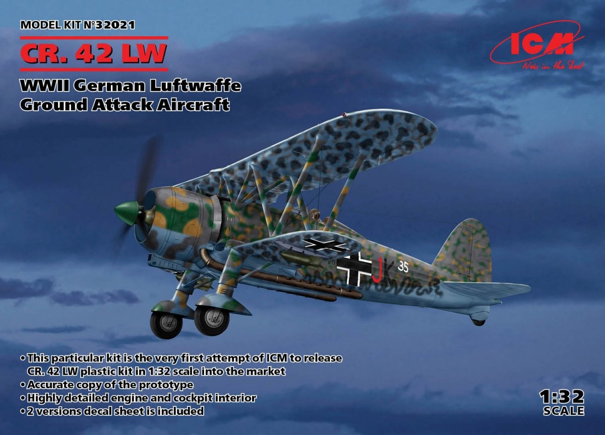 ICM 32021 CR. 42 LW, Avion d&amp;#39;attaque au sol de la Luftwaffe allemande de la Seconde Guerre mondiale, échelle 1/32