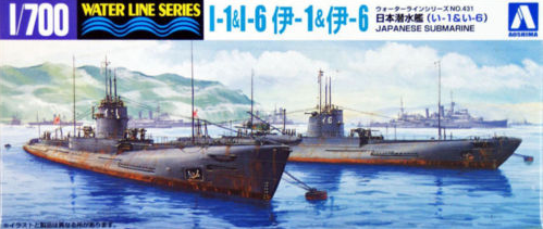 Aoshima 04591 Série Water Line n° 431 Sous-marins japonais I-1 et I-6 1/700