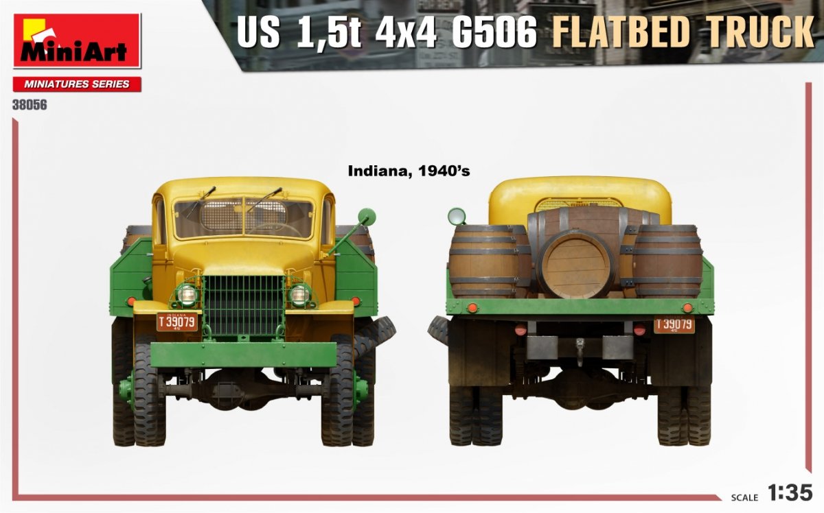 MiniArt 38056 Camion plateau 4x4 G506 US 1,5 t à l&amp;#39;échelle 1/35 – immagine 3