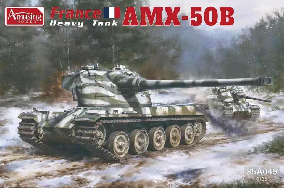 Maquette amusante de char lourd français AMX-50B (réf. 35A049) au 1/35 