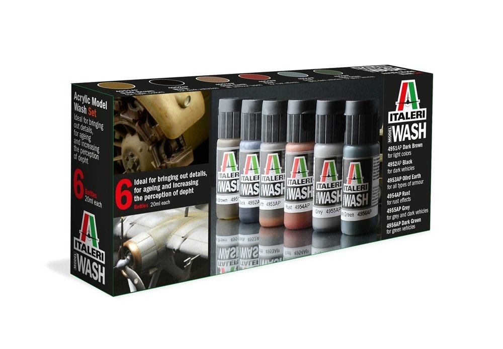 Italeri 448AP KIT DE LAVAGE POUR MODÈLES ACRYLIQUES (6 flacons de 20 ml)