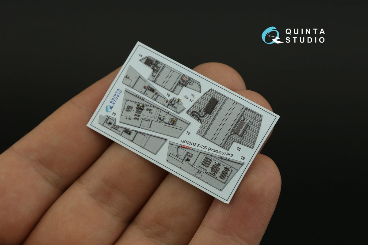 Intérieur coloré imprimé en 3D pour F-15D (Quinta Studio QD48415) sur papier décalcomanie (Academy) à l&amp;#39;échelle 1/48 – Bild 6
