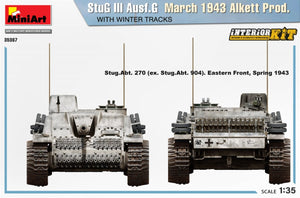 Mini Art 35367 StuG III Ausf. G Mars 1943 Alkett Prod. AVEC CHENILLES D&amp;#39;HIVER. KIT INTÉRIEUR 1/35 – image 4
