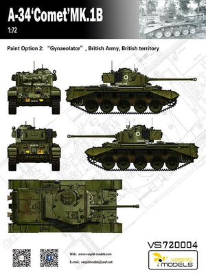 Maquette Vespid Models VS720004 A-34 Comet MK.1B 1/72 – Bild 6