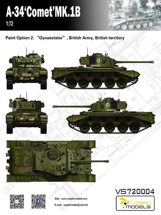 Maquette Vespid Models VS720004 A-34 Comet MK.1B 1/72 – Bild 6